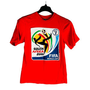 FIFA World Cup South Africa 2010 T-Shirt Sz Small Orange Crew‎ Neck Short Sleeve